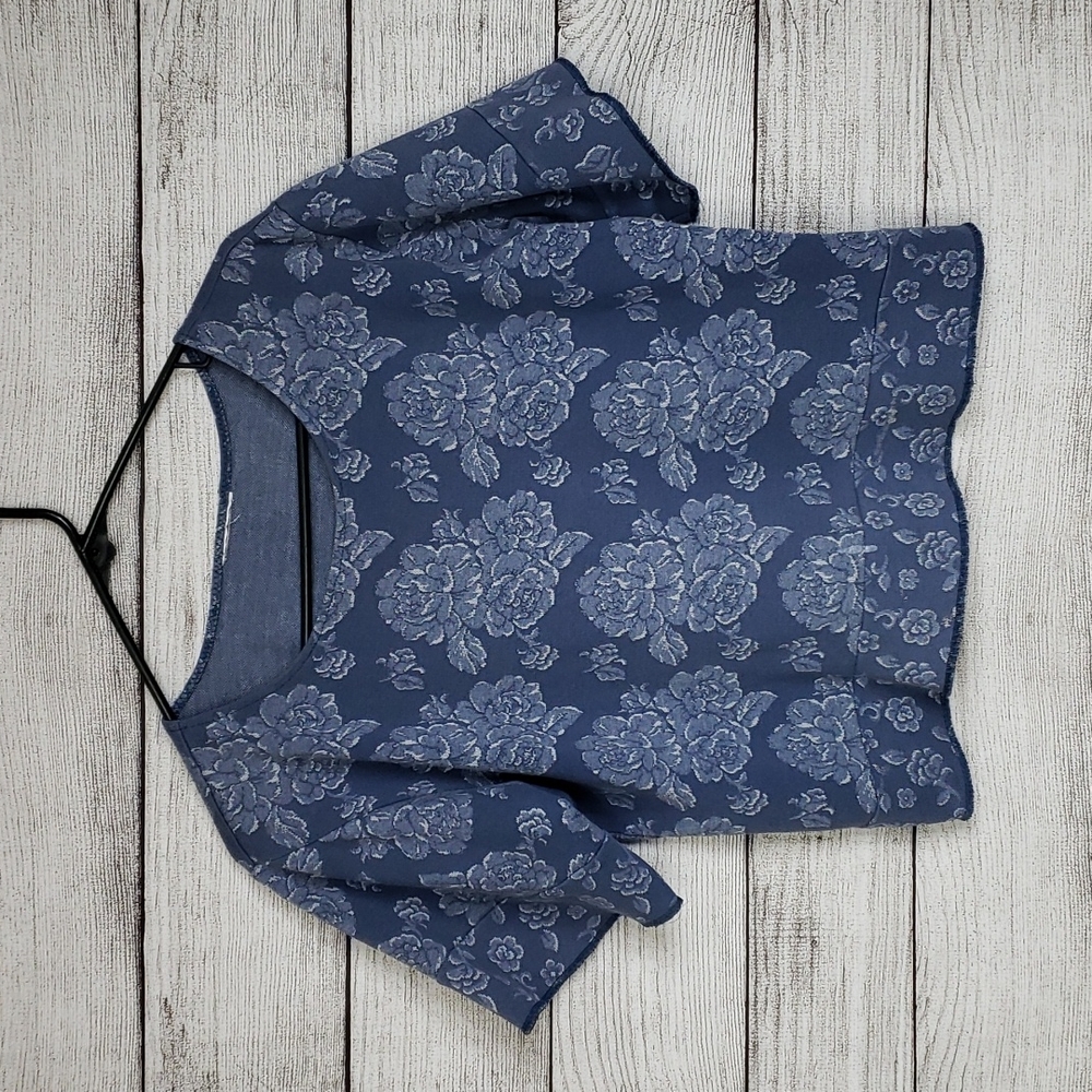 Anthropologie Blue Floral Blouse